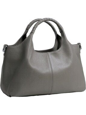 Women's Gray Genuine Leather Shoulder Satchel Designer Crossbody Hobo Bags